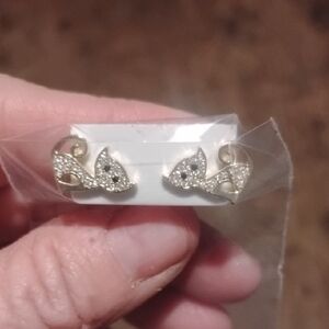 Elegant Gold and Silver Cat Earrings